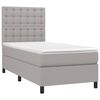 vidaXL Sommier &agrave; lattes de lit avec matelas Gris clair 90x200 cm Tissu
