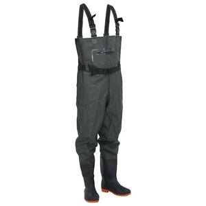 vidaXL Cuissardes avec bottes et ceinture vert fonc&eacute; taille 38