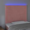 vidaXL Tête de lit à LED Rose 100x5x118/128 cm Velours