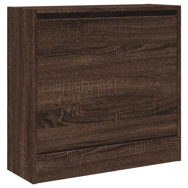 vidaXL Armoire &agrave; chaussures ch&ecirc;ne marron 60x21x57 cm bois d'ing&eacute;nierie