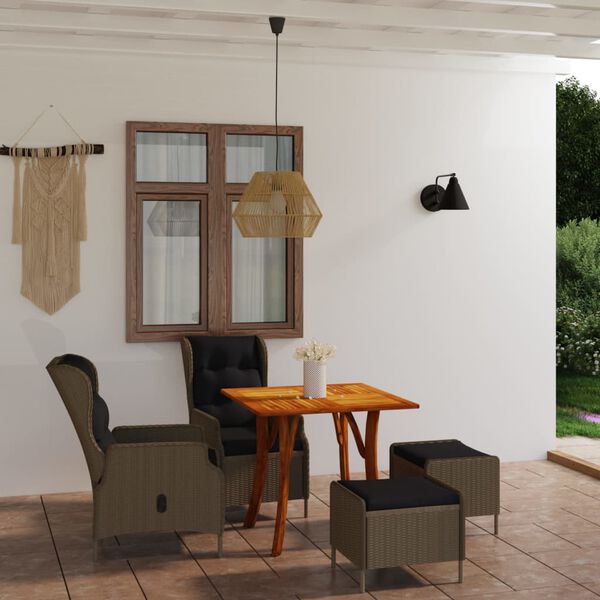 vidaXL Ensemble &agrave; manger de jardin 5 pcs Marron