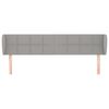 vidaXL T&ecirc;te de lit avec oreilles Gris clair 203x23x78/88 cm Tissu