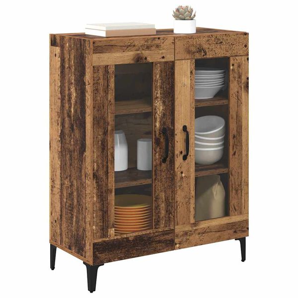 vidaXL Buffet Bois Ancien 69,5 x 34 x 90 cm Bois d'ing&eacute;nierie et fer