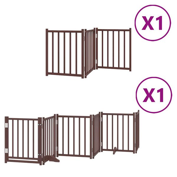 vidaXL Barri&egrave;re pour chien porte pliable 9 panneaux bois de peuplier