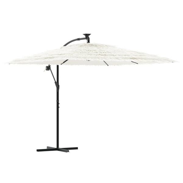 vidaXL Parasol de jardin avec m&acirc;t en acier blanc 269x269x235 cm