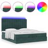 vidaXL Cadre de lit ottoman avec matelas vert fonc&eacute; 200x200 cm velours