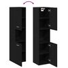vidaXL Cabinet de salle de bain avec porte Ch&ecirc;ne noir 30 x 30 x 130 cm