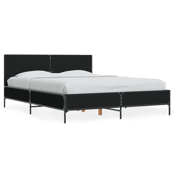 vidaXL Cadre de lit sans matelas noir 120x190 cm