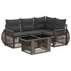 vidaXL Ensemble de canap&eacute; de jardin 5 pc Gris et Gris fonc&eacute; polyrotin