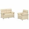 vidaXL Ensemble de Canap&eacute;s 2 pc Cr&egrave;me Tissu