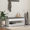 vidaXL Banc d'entr&eacute;e avec coussin avec &eacute;tag&egrave;re Blanc 103 x 38 x 45 cm