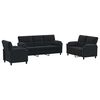 vidaXL Ensemble de Canap&eacute;s 3 pcs Noir Velours