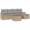 vidaXL Ensemble de canap&eacute; de jardin 6 pc Beige polyrotin