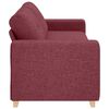 vidaXL | Sofa 3 places | avec coussin Rouge bordeaux tissu