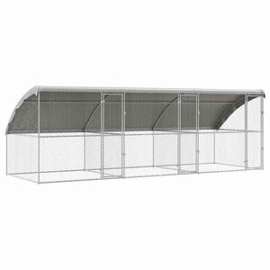 vidaXL Kennel pour Chiens 3 pc Argent&eacute; 6 x 2 x 2 m Acier galvanis&eacute;