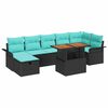 vidaXL Ensemble de canap&eacute; de jardin 8 pc Noir polyrotin