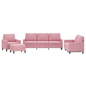 vidaXL Ensemble de canap&eacute;s 4 pcs avec coussins Rose Velours