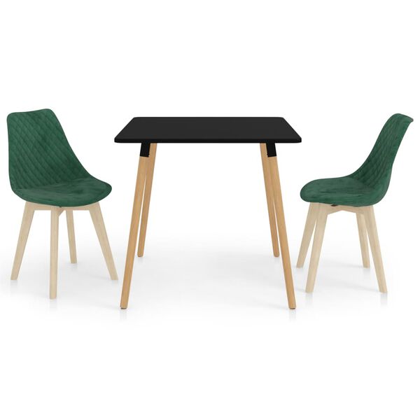 vidaXL Ensemble de salle &agrave; manger 3 pcs Vert fonc&eacute;