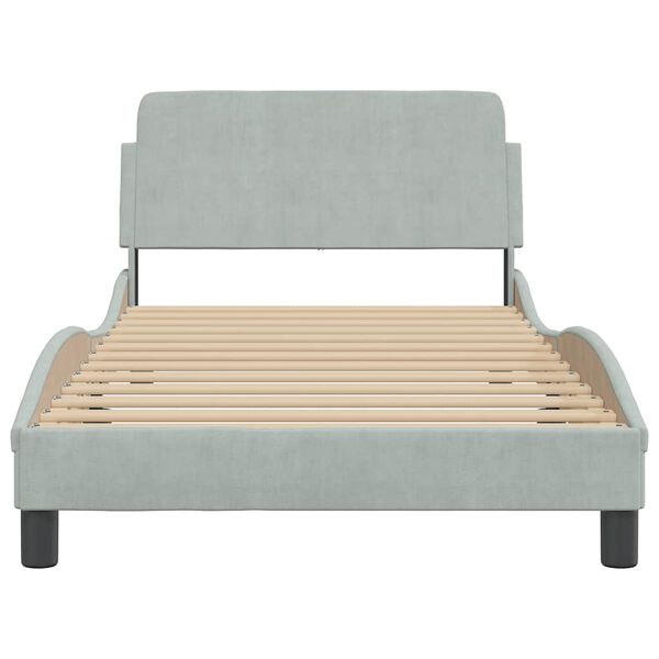 vidaXL Cadre de lit Dover gris clair 100x200 cm velours