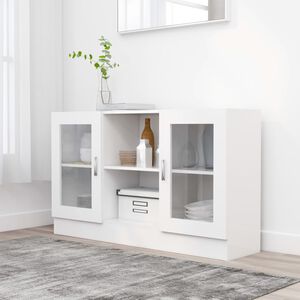 vidaXL Armoire &agrave; vitrine Blanc 120x30,5x70 cm Bois d'ing&eacute;nierie