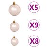 vidaXL Arbre de No&euml;l artificiel pr&eacute;-&eacute;clair&eacute; et boules noir 150 cm PVC