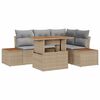 vidaXL Ensemble de canap&eacute; de jardin 5 pc Beige Poly rotin