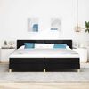 vidaXL Lit &agrave; ressorts avec matelas Noir 200 x 200 cm Polyester
