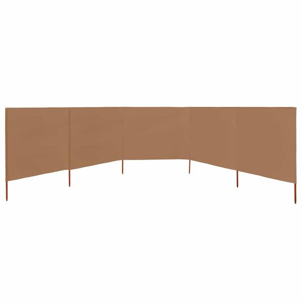 vidaXL Paravent 5 panneaux Tissu 600 x 160 cm Taupe