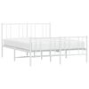 vidaXL Cadre de lit métal sans matelas et pied de lit blanc 120x190 cm