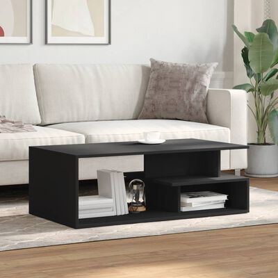 vidaXL Table basse noir 102x55x35 cm bois d'ingénierie