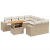 vidaXL Salon de jardin avec coussins 9 pcs beige r&eacute;sine tress&eacute;e