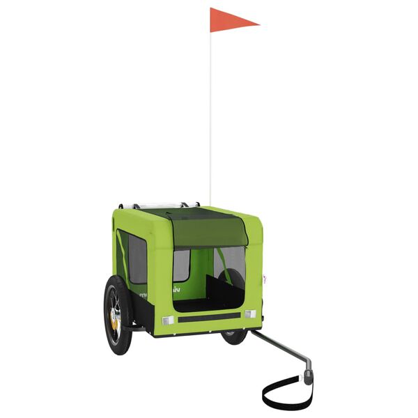 vidaXL Remorque de v&eacute;lo pour animaux de compagnie vert et noir