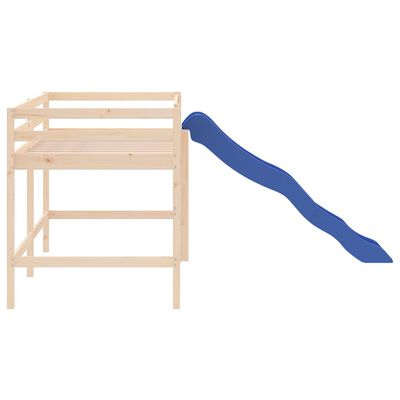 vidaXL Lit mezzanine enfants toboggan 90x200 cm bois pin massif