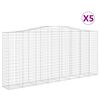 vidaXL Paniers &agrave; gabions arqu&eacute;s 5 pcs 400x50x180/200 cm Fer galvanis&eacute;