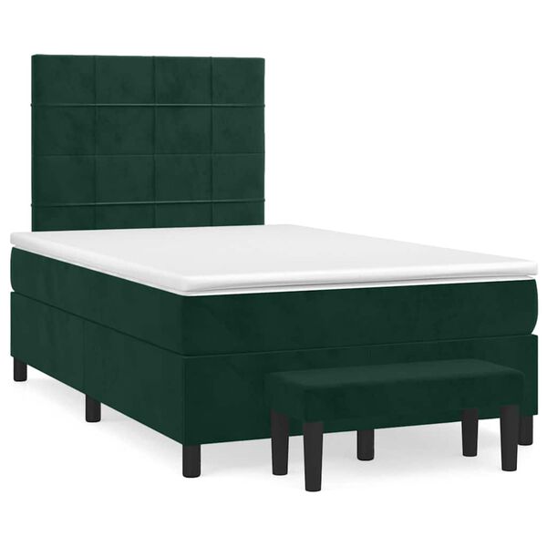 vidaXL Sommier &agrave; lattes de lit avec matelas vert fonc&eacute; 120x190 cm