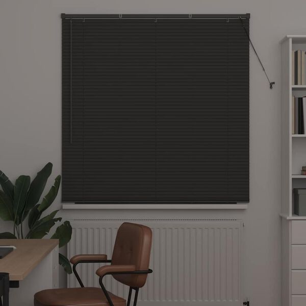 vidaXL Store de Fen&ecirc;tre avec des rideaux Gris fonc&eacute; Aluminium