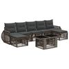 vidaXL Ensemble de canap&eacute; de jardin 8 pc Gris et Gris fonc&eacute; polyrotin