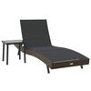 vidaXL Transat 2 pc polyrotin Noir et Marron