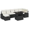 vidaXL Ensemble de canap&eacute; de jardin 8 pc Noir polyrotin