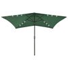 vidaXL Parasol de jardin avec LED et m&acirc;t en acier Vert 2x3 m
