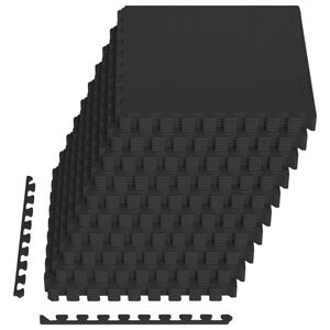 vidaXL Tapis de sol de piscine 40 pcs Noir 14,4 m&sup2; Mousse EVA