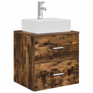 vidaXL Vanit&eacute; de lavabo mural Ch&ecirc;ne fum&eacute; 49,5 x 41 x 62,5 cm