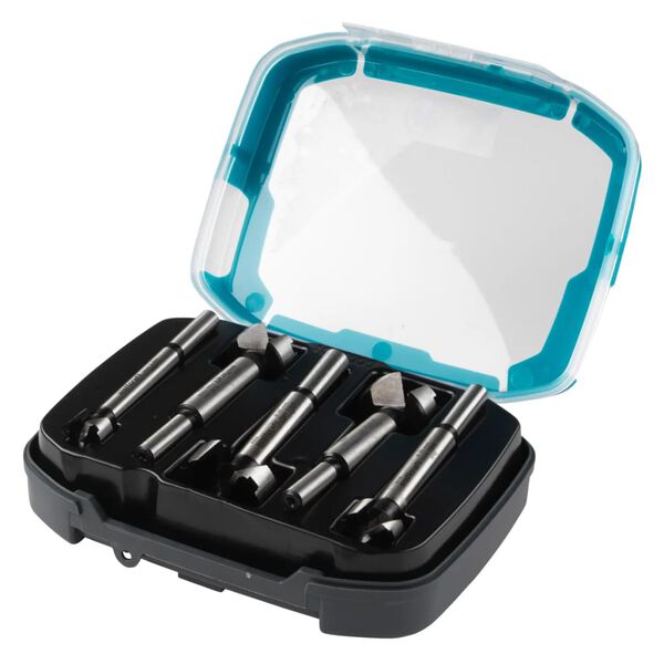 wolfcraft Jeu de m&egrave;che &agrave; fa&ccedil;onner en acier 5 pcs Forstner 1002000