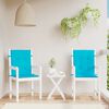 vidaXL Coussins de chaise &agrave; dossier bas lot de 2 turquoise tissu