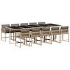 vidaXL Ensemble &agrave; manger de jardin et coussins 11 pcs m&eacute;lange beige