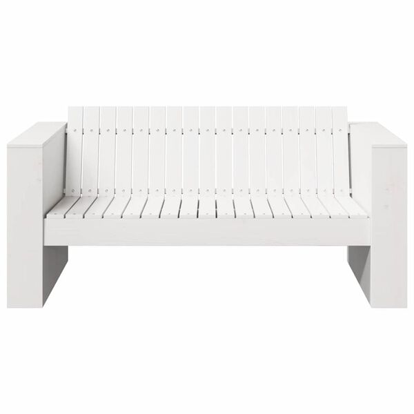 vidaXL Canapé de jardin Blanc 134 x 60 x 62 cm Pin massif