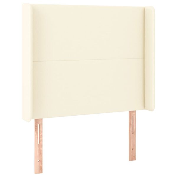 vidaXL Tête de lit avec oreilles Crème 83x16x118/128 cm Similicuir