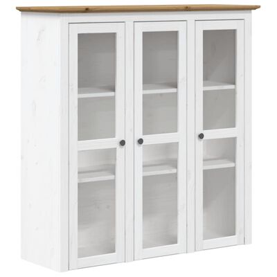 vidaXL Armoire avec portes vitrées BODO blanc marron bois pin massif