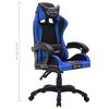 vidaXL Fauteuil de jeux vidéo avec LED RVB Bleu et noir Similicuir
