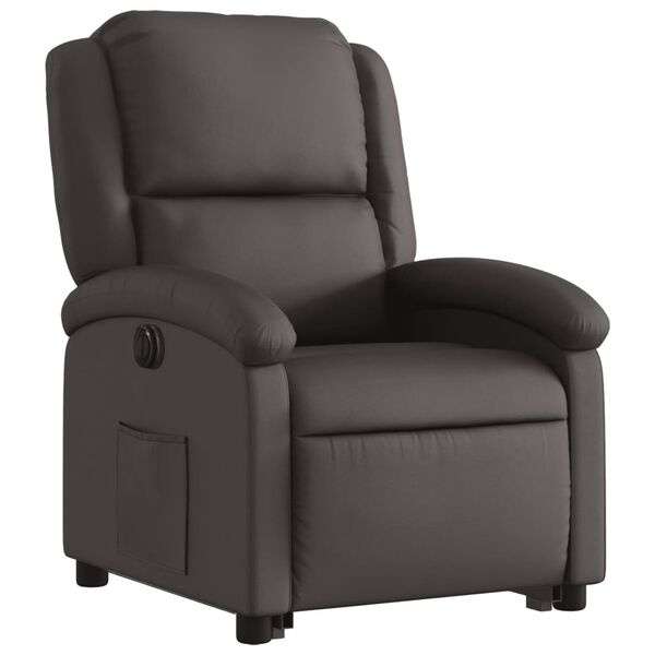 vidaXL Fauteuil inclinable électrique marron foncé cuir véritable